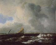 Jacob van Ruisdael Vessels in a Choppy sea France oil painting artist